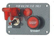 Волокно углерода участвуя в гонке панель переключателя зажигания, красный цвет загоренная кнопка старта двигателя
